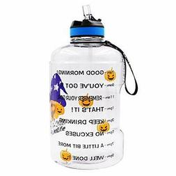BuildLife Gallon Motivational Water Bottle Wide Mouth with 
