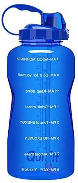 QuiFit Gallon Sport Water Bottle with Drinking Straw and Mot