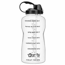 QuiFit Gallon Sport Water Bottle with Drinking Straw and 