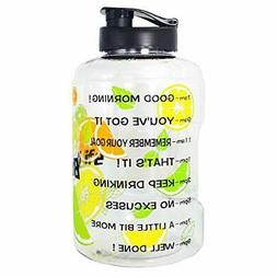QuiFit Gallon Sport Water Bottle with Motivational Time Mark