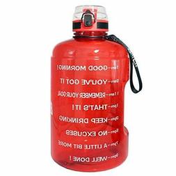 QuiFit Gallon Water Bottle with Motivational Time Marker,Wid