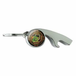 Geometric Apatosaurus Dinosaur Metal Whistle Bottle Opener K