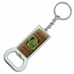 Geometric Apatosaurus Dinosaur Rectangle Metal Bottle Opener