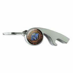 Geometric Triceratops Dinosaur Aztec Metal Whistle Bottle Op