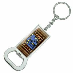 Geometric Triceratops Dinosaur Aztec Rectangle Metal Bottle 