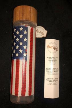 glass water bottle 19 oz wood lid