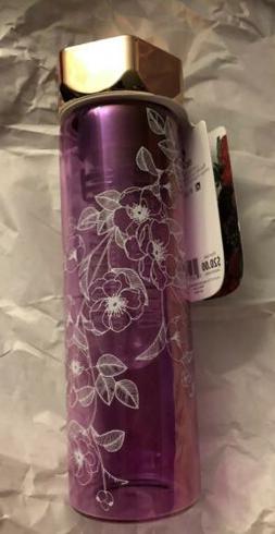 Apana Glass Water Bottle Fruit Infuser 22 Oz. Purple White F