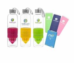 Glass Water Bottle Juicer Fruit Infuser Extractor Leak Proof