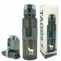 Goat Travel Collapsible Water Bottle Travel Water Bottle Gra