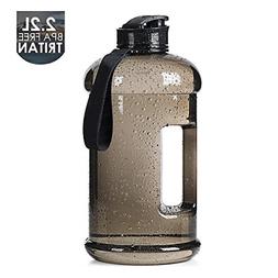 Gym Sports Water Bottle with Non-Silp Sleeve 1Gallon/2.2L Di