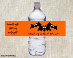 Halloween Bats Party Favor Water Bottle Labels Personalized 