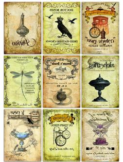 Halloween Vintage Inspired 9 Poison Potion Elixir Tonic Bott