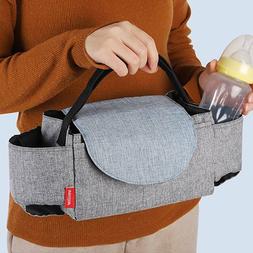 High-Capacity Baby Trolley Water Cup Storage Bag Diaper Orga