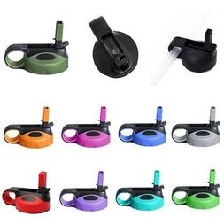 1X Replacement Water Bottle Flip Top Spout Double Straw Cap 