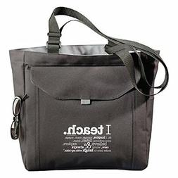 Teacher Peach"I Teach" Tote Bag with Pockets, and Water Bott