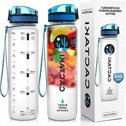 Infuser Water Bottle BPA Free, Blue, 1 Liter 32 Oz, Non-Toxi