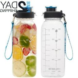 Infuser water bottle time marked motivation wide mouth bpa f