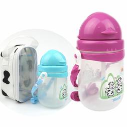 Kid Baby Toddler Flip Top Straw Sippy Cup Water Bottle with 