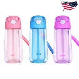 Kids Boys Girls Sport School Drinking Juice Straw Water Bott