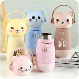 Kids Cartoon Water Bottle Stainless Steel Thermos Unisex Ani