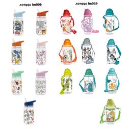 Kids Children Toddler Water Bottle w. strap Mermaid Unicorn 