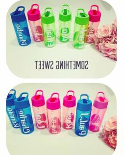 Kids/childs Personalised Water Bottle With Flip Straw . No L