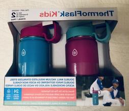 ThermoFlask Kids Stainless Steel 14oz Water Bottle, 2-pack