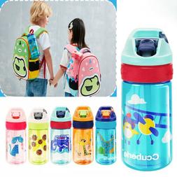 Kids Water Straw Bottle Children School Drinking Cup Cartoon