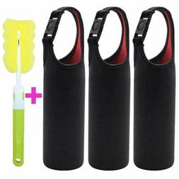 Kvvdi 3 Pack 16 oz - 21 oz Neoprene Water Bottle Sleeve 16.9