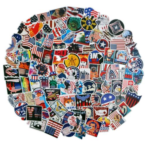 100Pack American Flag Stickers Set Random Sticker Decals for