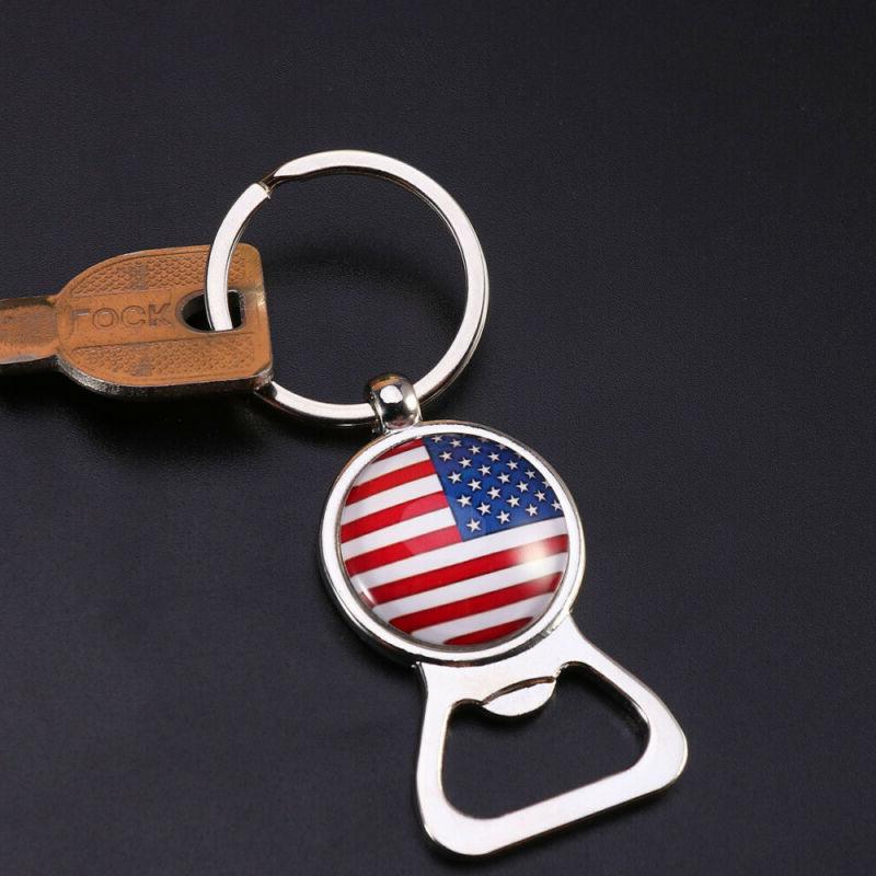 1pc American Flag Bottle Opener Keychain Fashion Creative US