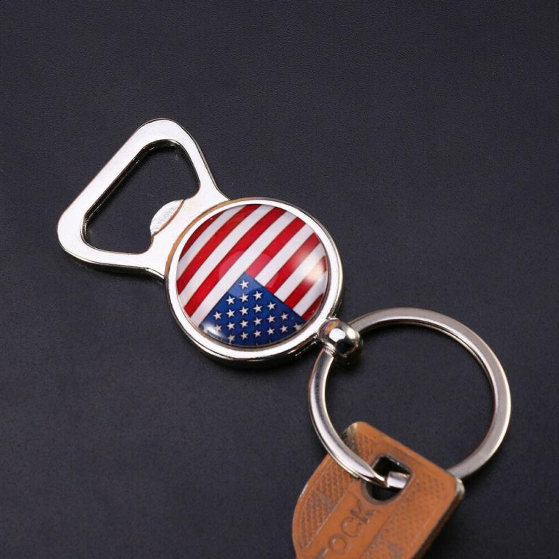 1pc American Flag Bottle Opener Keychain Creative US Flag Fa