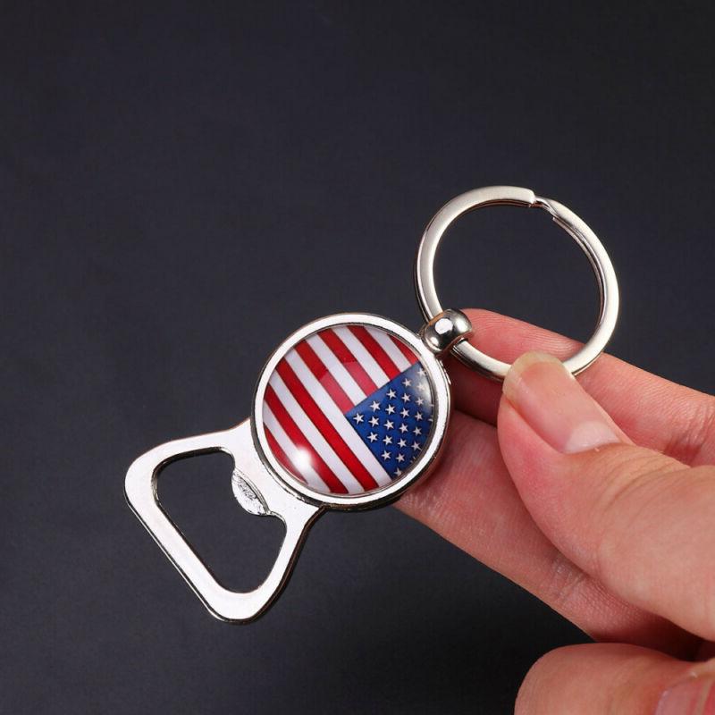 1pc American Flag Bottle Opener Keychain Fashion US Flag Key