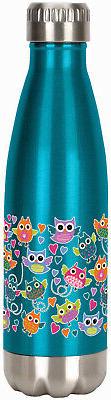 SPOONTIQUES 20608  OWLS STAINLESS WATER BOTTLE