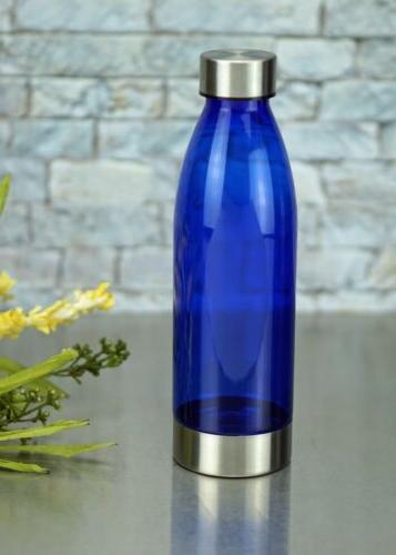 22 Ounce Water Bottle with Stainless Steel Lid and Base -Tea