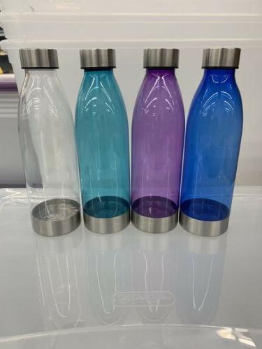 22 Ounce Water Bottle with Stainless Steel Lid and Base -Tea