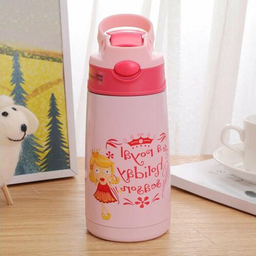 400ml Kid Baby Water Bottle Portable Insulated Cup with Stra