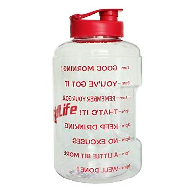 Gallon Sport Water Bottle With Motivational Time Marker Clea