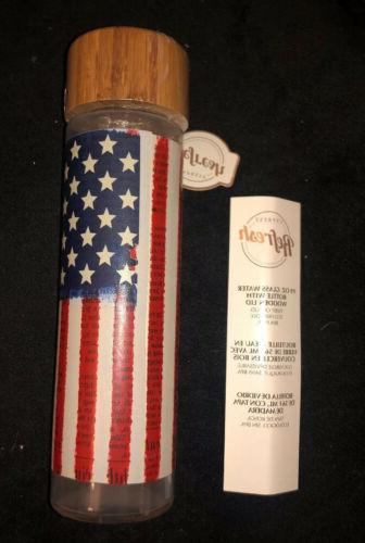 glass water bottle 19 oz wood lid