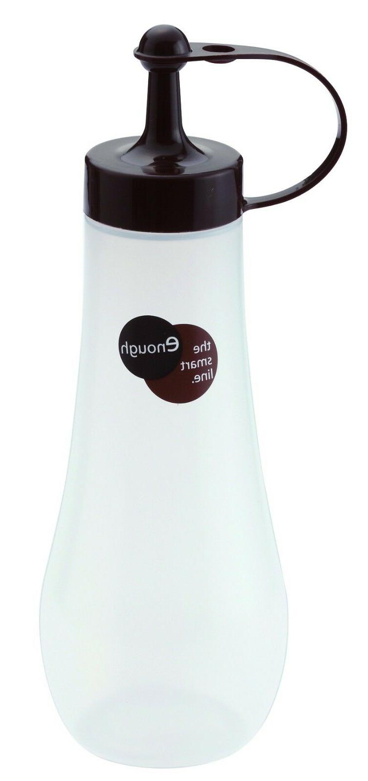 Japanese Squeeze Bottle Soy Sauce Pot w/Brown Cap 12oz S-327