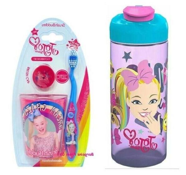 JOJO SIWA WATER BOTTLE AND BRUSH BUDDIES SET