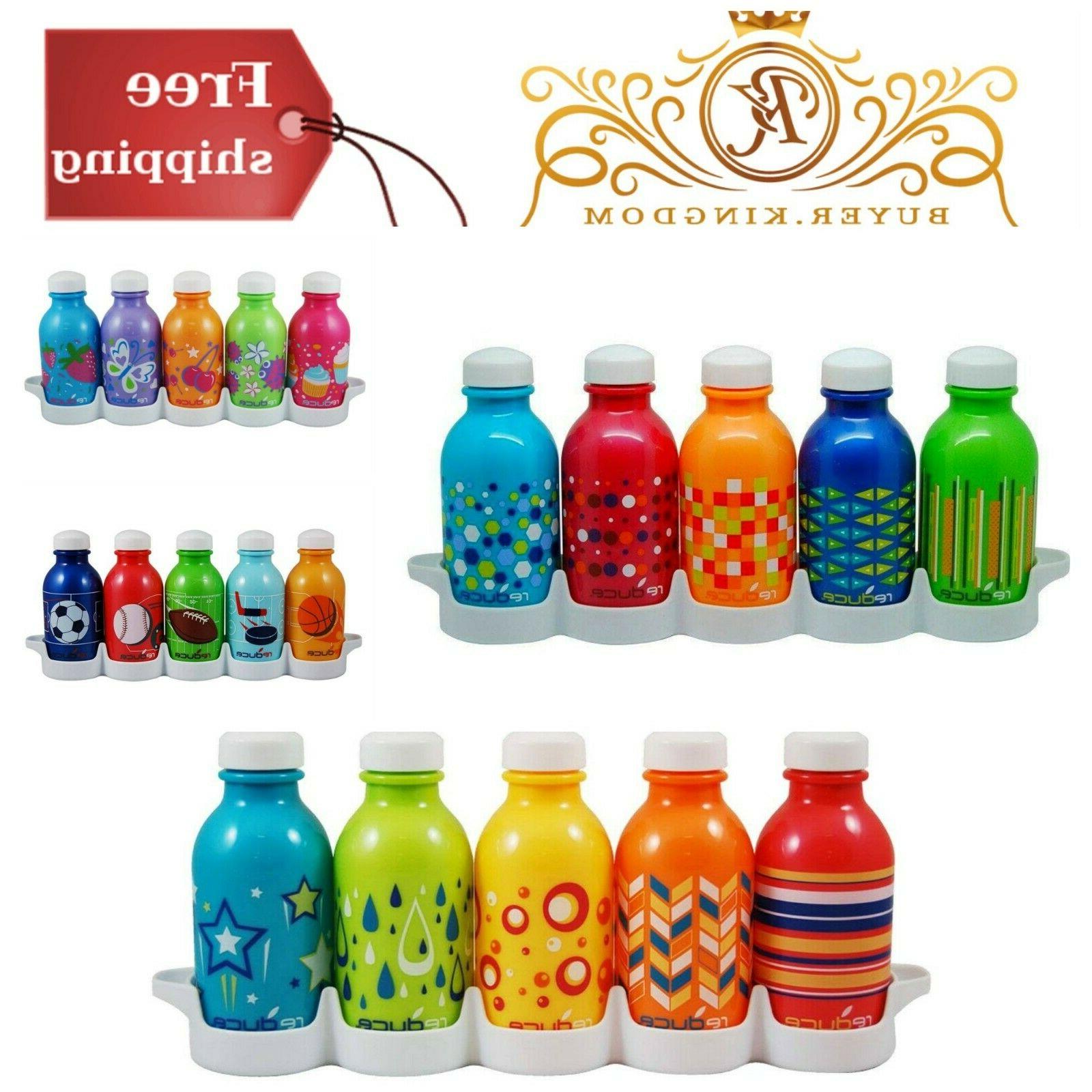 Kids Water Bottle Set With Fridge Tray Organizer For Lunchbo