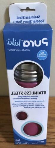 Pura Kiki 11oz Stainless Steel Toddler Sippy Cup Bottle Pink