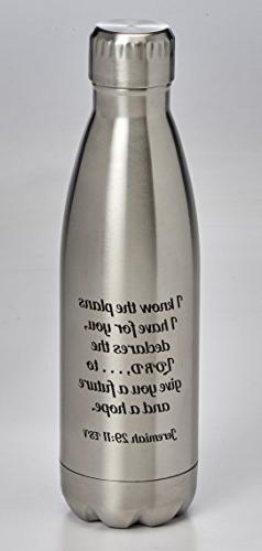 Know the Plans 17 Ounce Double Wall Stainless Steel Water Bo