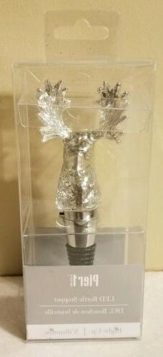 Pier 1 LED Light Up Moose Wine Bottle Stopper NEW