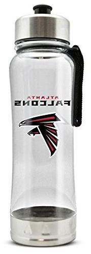 NFL Atlanta Falcons 20oz Clip-On Clear Plastic Water Bottle