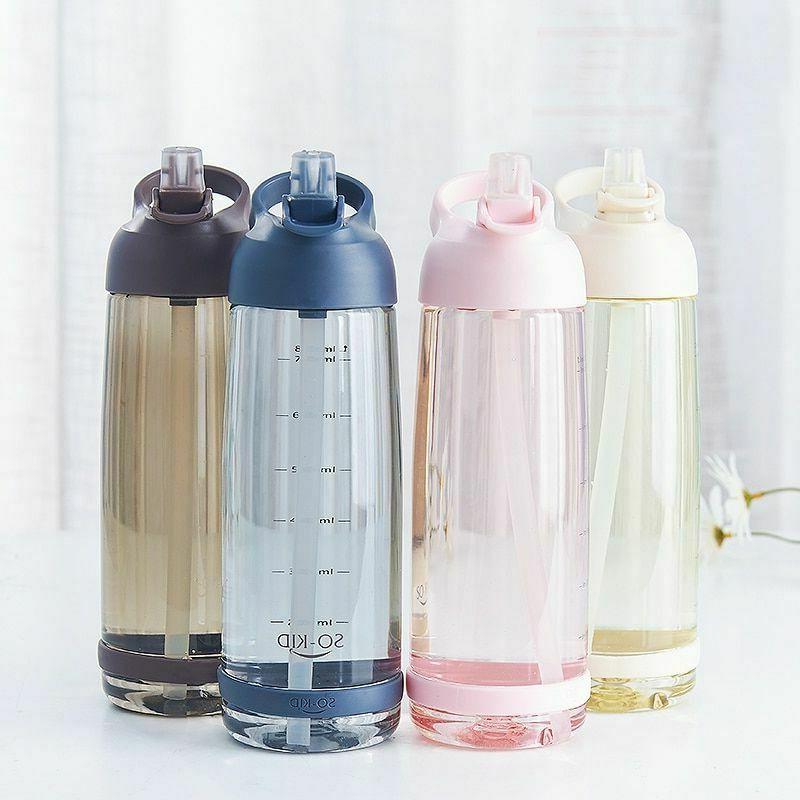 Outdoor Sports Water Bottle With Straw Eco-friendly Lid Hiki