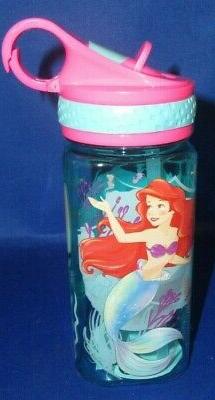 DISNEY PRINCESS ARIEL AUTHENTIC 16OZ WATER BOTTLE WITH BUILT