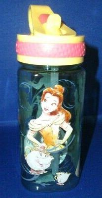 DISNEY PRINCESS BELLE AUTHENTIC 16OZ WATER BOTTLE WITH BUILT