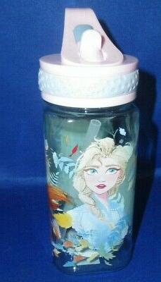 DISNEY PRINCESS FROZEN AUTHENTIC 16OZ WATER BOTTLE WITH BUIL